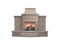 127" Grand Petite Cordova Outdoor Fireplace W/ Extended Hearth