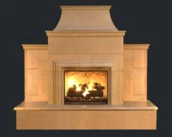 110" Grand Cordova Outdoor Fireplace W/ Rectangle Extended Hearth