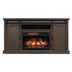 64" Southgate Antique Coffee Infrared Media Electric Fireplace