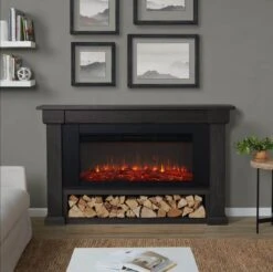 66" Bristow Weathered Wood Electric Fireplace
