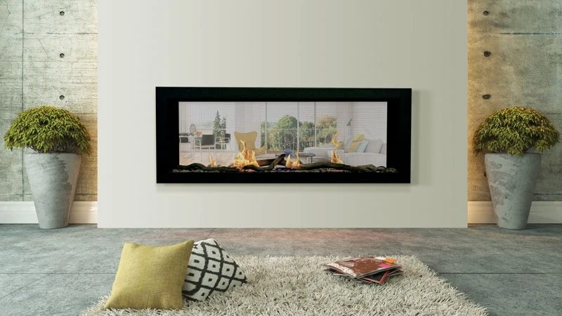 48" Emerson Natural Gas Slim See-thru Linear Wall Fireplace 3 48" Emerson Natural Gas Slim See-thru Linear Wall Fireplace