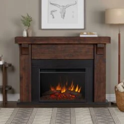 64" Gunnison Chestnut Barnwood Electric Fireplace