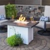 44" Driftwood Havenwood Rectangular Gas Fire Pit Table With White Base -Electric Radiators Direct 1 700