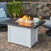 44" Stone Grey Havenwood Rectangular Gas Fire Pit Table With White Base