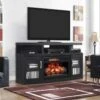 59.9" Cantilever Media Mantel Engineered Black Oak Electric Fireplace -Electric Radiators Direct 1 82