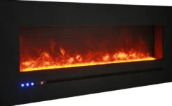 48" Sierra Flush Wall Mount Electric Fireplace W/ Steel Surrounding With Clear Media -Electric Radiators Direct 10 47
