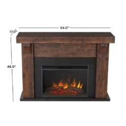 64" Gunnison Chestnut Barnwood Electric Fireplace -Electric Radiators Direct 11 72