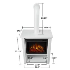 32" Hollis Real Flame White Electric Fireplace Stove 20 32" Hollis Real Flame White Electric Fireplace Stove -Electric Radiators Direct 12 45