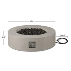 43" Beaumont Round Propane Fire Table In Flint -Electric Radiators Direct 12 53