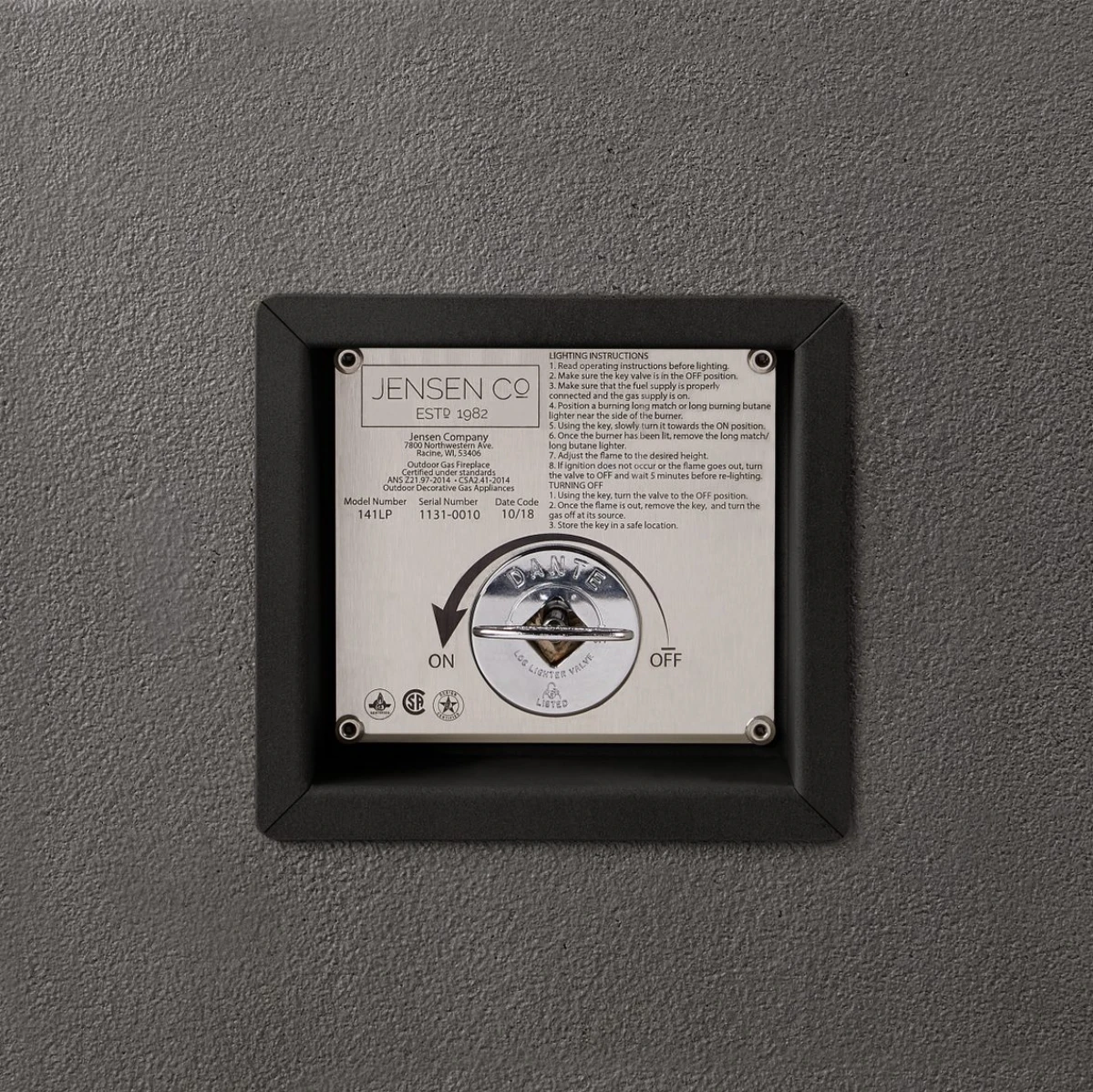 60" Eureka Low Rectangle Natural Gas Fire Table In Carbon 10 60" Eureka Low Rectangle Natural Gas Fire Table In Carbon - Image 8