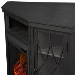 56" Lynette Gray Corner Entertainment Electric Fireplace -Electric Radiators Direct 1750E GRY Corner