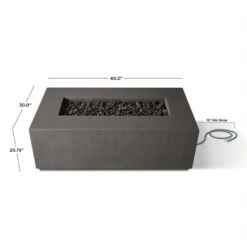 60" Eureka Casual Rectangle Natural Gas Fire Table In Carbon -Electric Radiators Direct 19 09