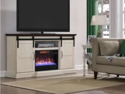 66.3" Hogan Weathered White Infrared Media Electric Fireplace -Electric Radiators Direct 2 51