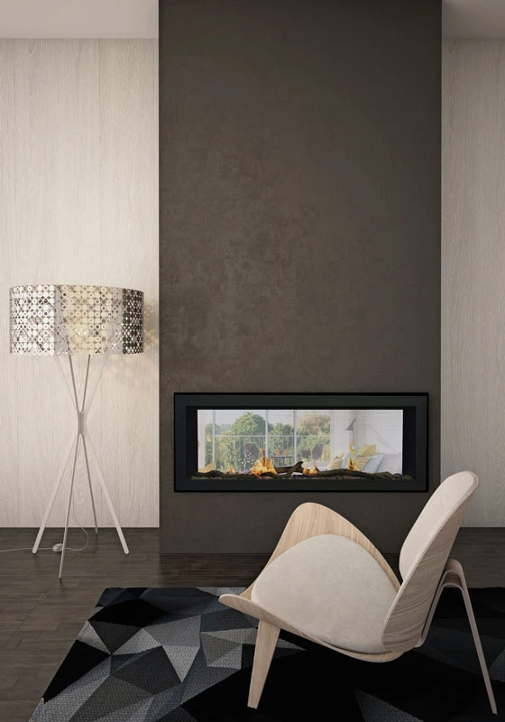 48" Emerson Natural Gas Slim See-thru Linear Wall Fireplace 4 48" Emerson Natural Gas Slim See-thru Linear Wall Fireplace - Image 2
