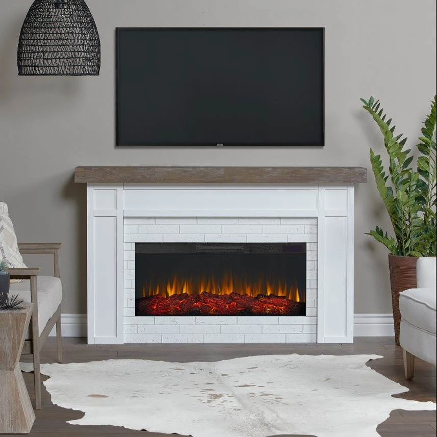64" Cravenhall White Electric Fireplace 4 64" Cravenhall White Electric Fireplace - Image 2
