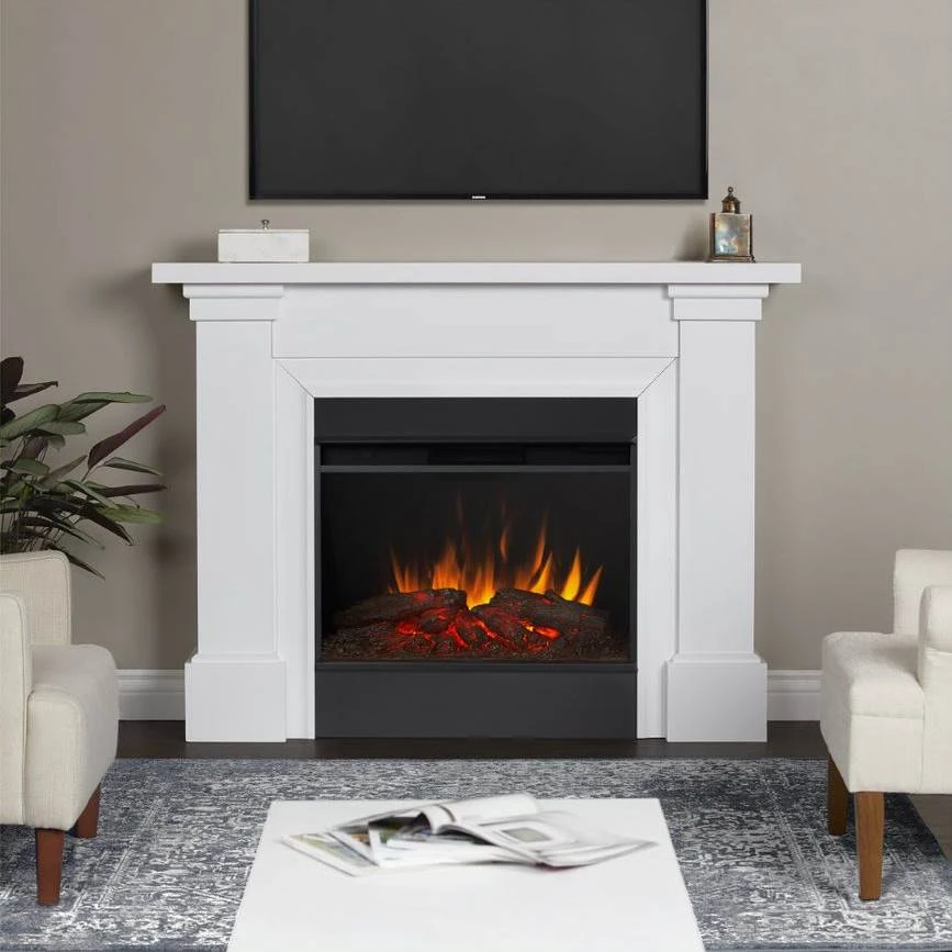 64" Manus White Electric Fireplace 4 64" Manus White Electric Fireplace - Image 2