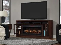 70.75" Deerfield Antique Brown Cherry Infrared Media Electric Fireplace -Electric Radiators Direct 2 93