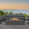 60" Eureka Low Rectangle Natural Gas Fire Table In Carbon