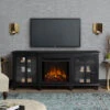 70" Marlowe Black Entertainment Center Electric Fireplace -Electric Radiators Direct 2770E BK Lifestyle