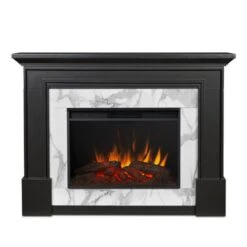 61.25" Merced Black Electric Fireplace -Electric Radiators Direct 3 377