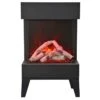 20" Cube - 3 Sided Electric Fireplace With A 10 Piece Birch Log