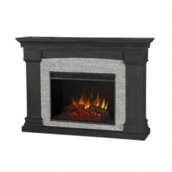 63" Deland Grand Real Flame Gray Stone Electric Fireplace -Electric Radiators Direct 3 479