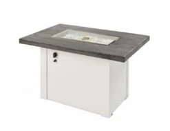 44" Stone Grey Havenwood Rectangular Gas Fire Pit Table With White Base -Electric Radiators Direct 3 503