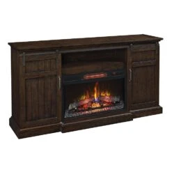 77.8" Cabaret Distressed Oak Infrared Media Electric Fireplace -Electric Radiators Direct 3 72