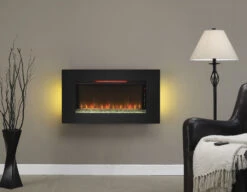 36'' Elysium Black Infrared Quartz Wall Electric Fireplace