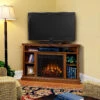 50.75" Churchill Oak Entertainment Center Corner Electric Fireplace -Electric Radiators Direct 3750E O Lifestyle