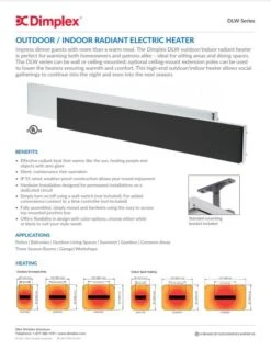 Dimplex 36" Black Outdoor/Indoor Radiant Heater -Electric Radiators Direct 4 204