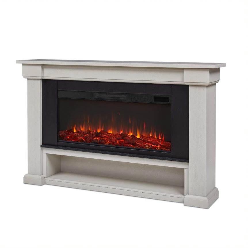 66" Bristow Bone White Electric Fireplace 6 66" Bristow Bone White Electric Fireplace - Image 4