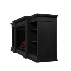 81" Eliot Grand Black Entertainment Unit With Electric Fireplace -Electric Radiators Direct 4 357