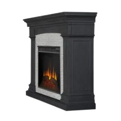 63" Deland Grand Real Flame Gray Stone Electric Fireplace -Electric Radiators Direct 4 359