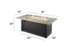 61" Cedar Ridge Linear Gas Fire Pit Table -Electric Radiators Direct 4 360