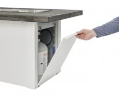 44" Stone Grey Havenwood Rectangular Gas Fire Pit Table With White Base -Electric Radiators Direct 4 380