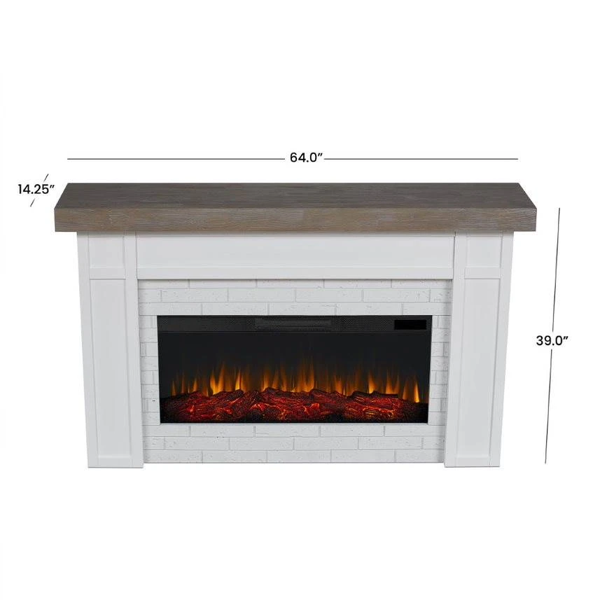 64" Cravenhall White Electric Fireplace 6 64" Cravenhall White Electric Fireplace - Image 4
