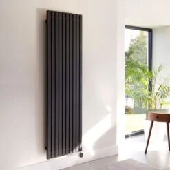 Ecostrad Adesso IQ WiFi Vertical Designer Electric Radiator - Black 1000w (390 X 1600mm) -Electric Radiators Direct 401a1293 square 2 2