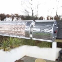 Ecostrad Sunglo Infrared Patio Heater - Silver 2kW With Remote -Electric Radiators Direct 401a9578 1