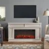 60" Torrey Bone White Electric Fireplace