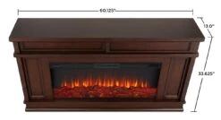 60" Torrey Dark Walnut Electric Fireplace -Electric Radiators Direct 4020E DW DIMS