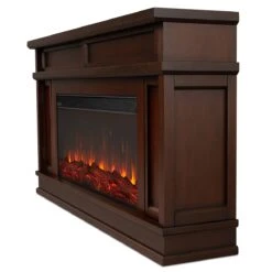 60" Torrey Dark Walnut Electric Fireplace -Electric Radiators Direct 4020E DW Side