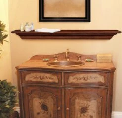 48" / 60" / 72" The Antique Finish Homestead Mantel Shelf - Antique -Electric Radiators Direct 41820Homestead20Antique20Finish20Lifestyle20Bathroom