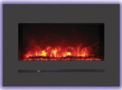 26" Sierra Flush Wall Mount Electric Fireplace W/ Steel Surrounding With Clear Media -Electric Radiators Direct 5 171