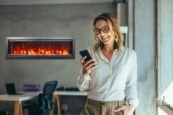 60" Symmetry Bespoke Smart Indoor / Outdoor Electric Fireplace -Electric Radiators Direct 5 241