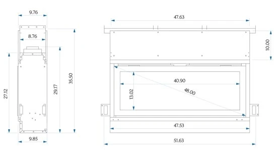 48" Emerson Natural Gas Slim See-thru Linear Wall Fireplace 8 48" Emerson Natural Gas Slim See-thru Linear Wall Fireplace - Image 6