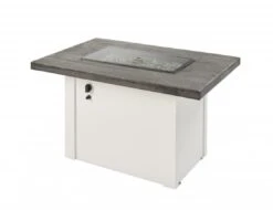 44" Stone Grey Havenwood Rectangular Gas Fire Pit Table With White Base -Electric Radiators Direct 5 342