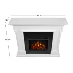 54" Thayer White Electric Fireplace -Electric Radiators Direct 5010E W Dims