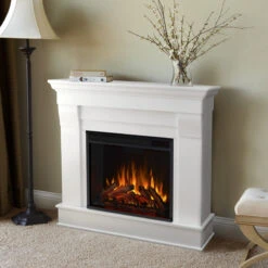 40.94" Chateau White Electric Fireplace