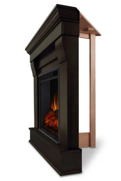 40.94" Chateau Dark Walnut Corner Electric Fireplace -Electric Radiators Direct 5950E DW Side